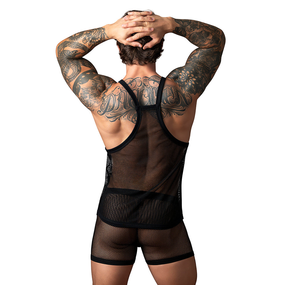 Male Power Fishnet 2.0 Tank Top Black S/M