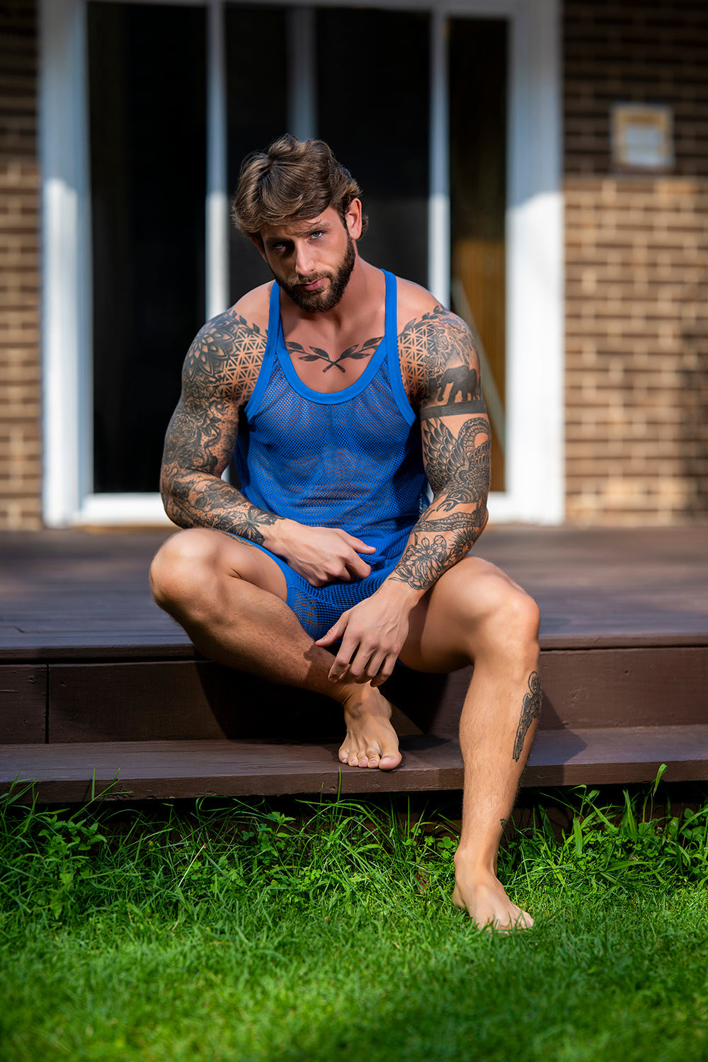 Male Power Fishnet 2.0 Tank Top Royal S/M