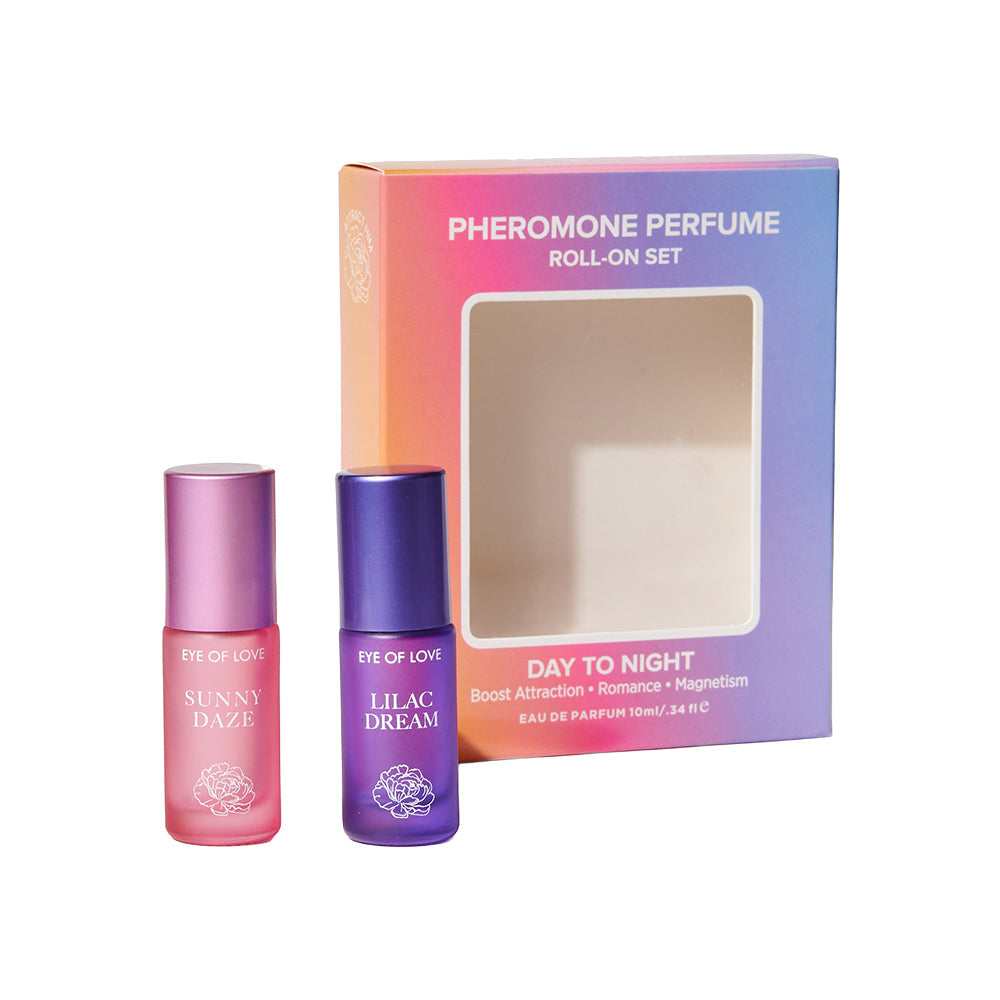 Eye of Love Pheromone Parfum Set 0.34 oz. Roll-On Sunny Daze/Lilac Dream