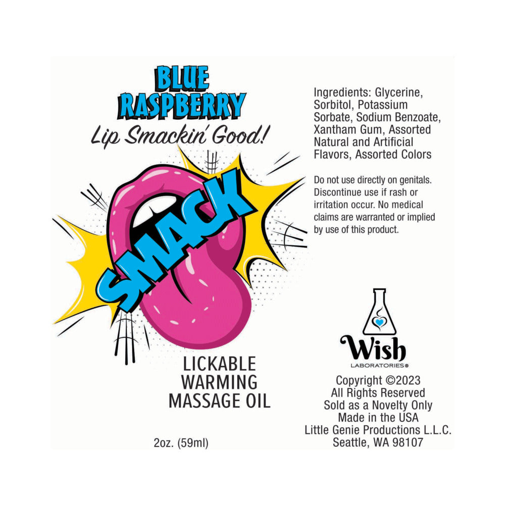 Smack Lickable Massage Oil 3 ml Pouch Blue Raspberry 36-Piece Display