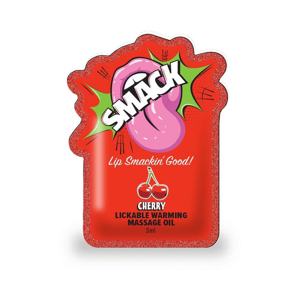 Smack Lickable Massage Oil 3 ml Pouch Cherry 36-Piece Display