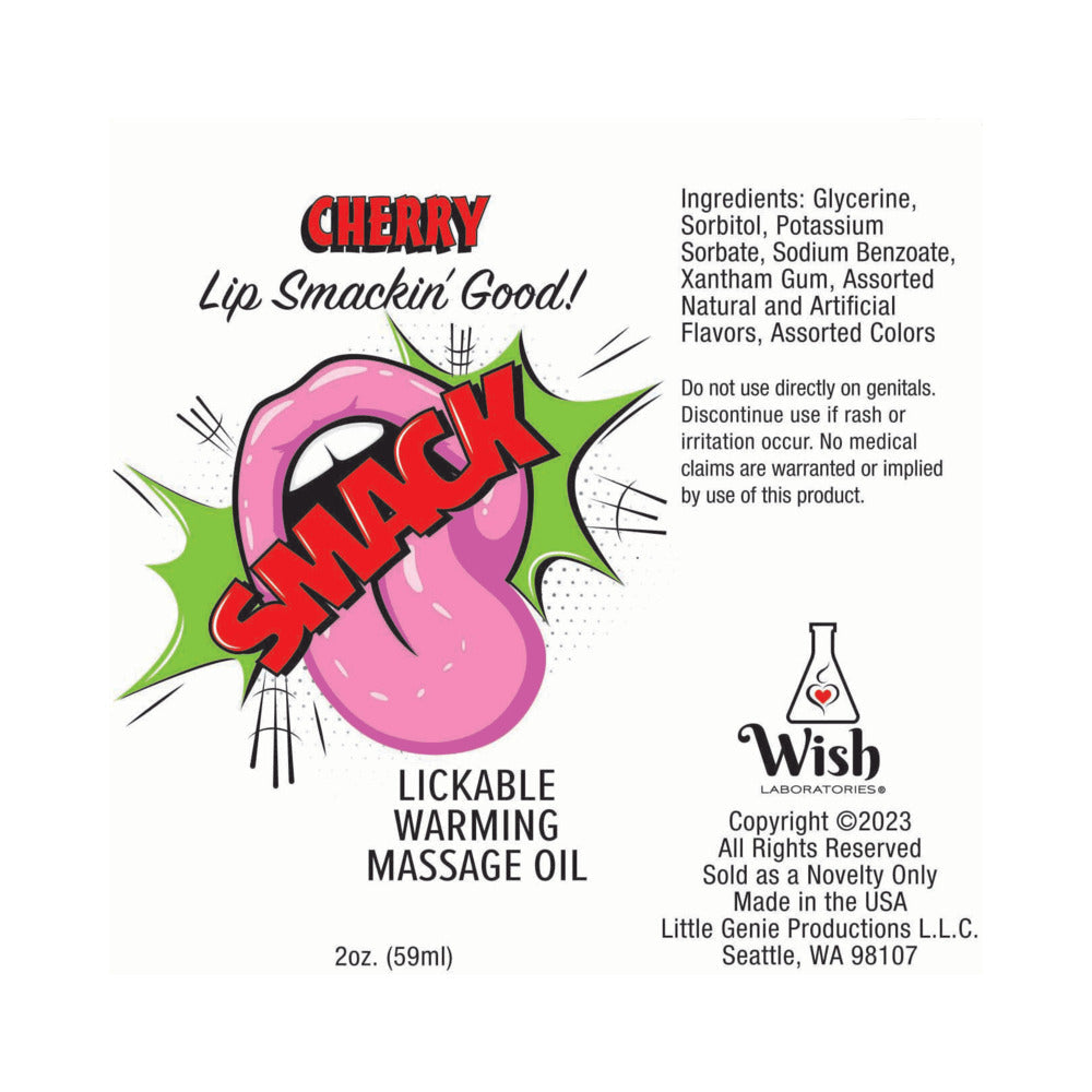 Smack Lickable Massage Oil 3 ml Pouch Cherry 36-Piece Display