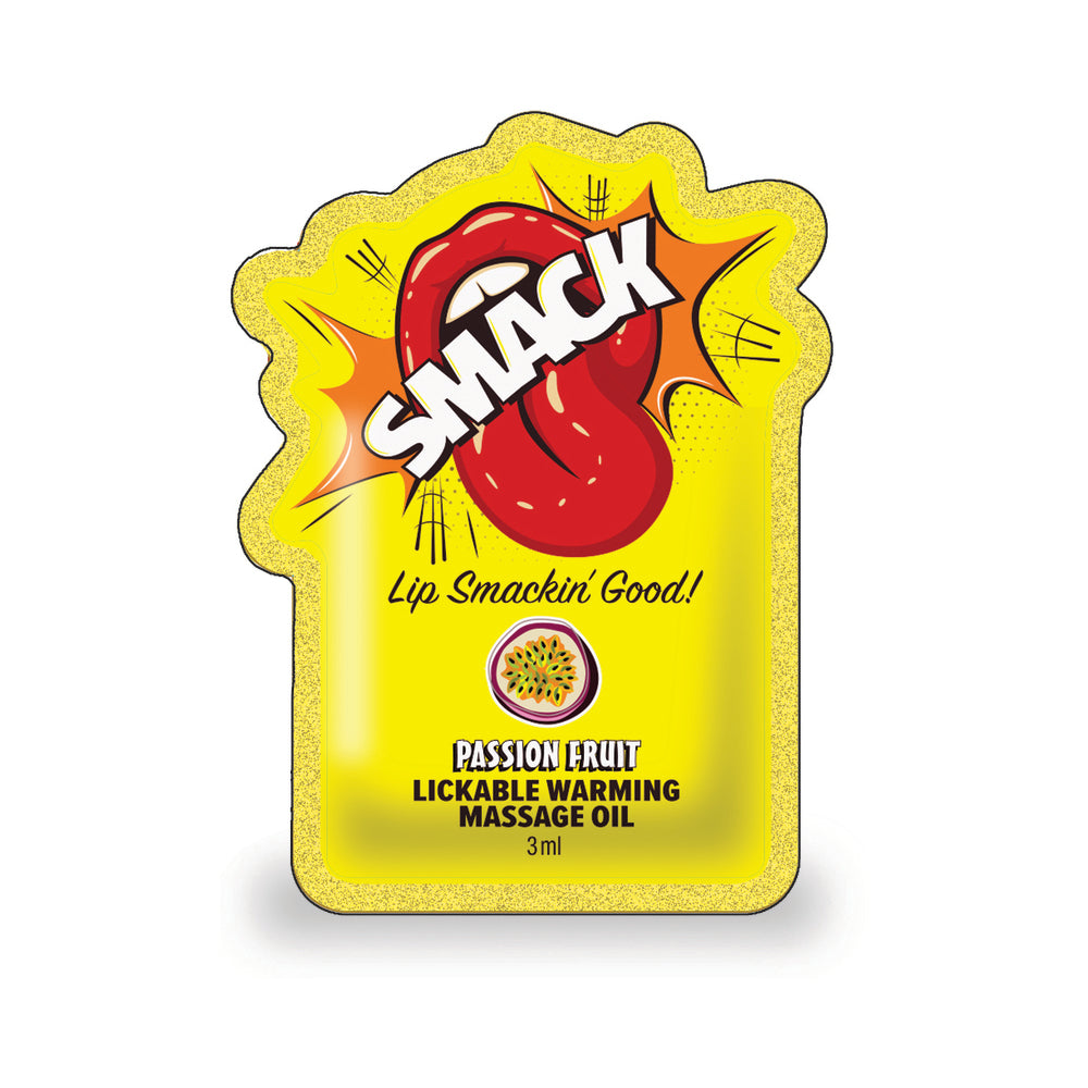Smack Lickable Massage Oil 3 ml Pouch Passion Fruit 36-Piece Display