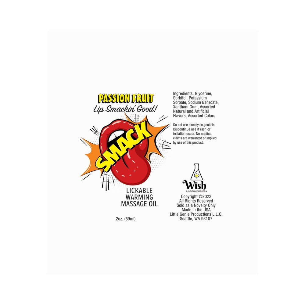 Smack Lickable Massage Oil 3 ml Pouch Passion Fruit 36-Piece Display