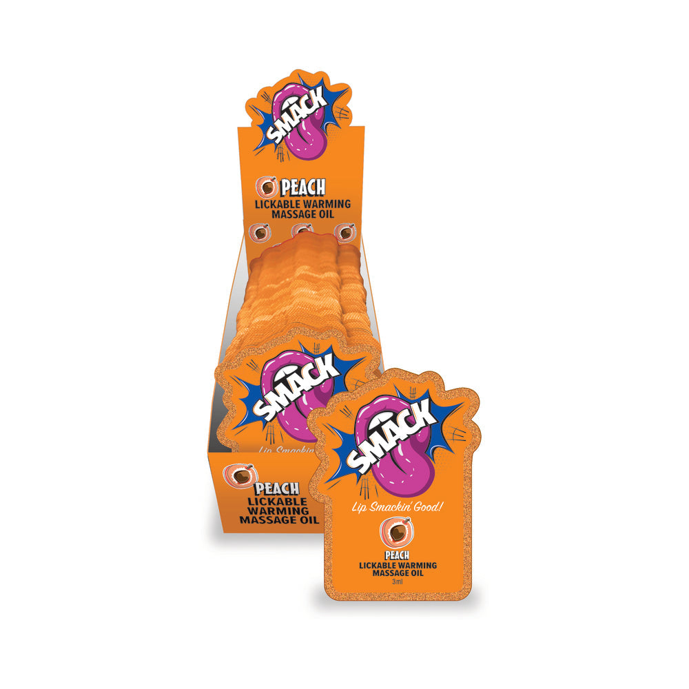 Smack Lickable Massage Oil 3 ml Pouch Peach 36-Piece Display