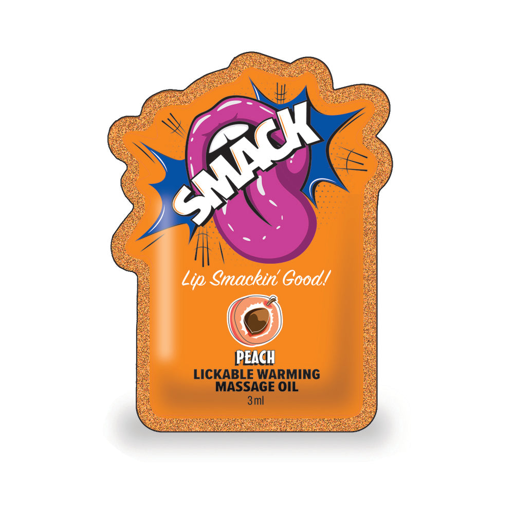 Smack Lickable Massage Oil 3 ml Pouch Peach 36-Piece Display