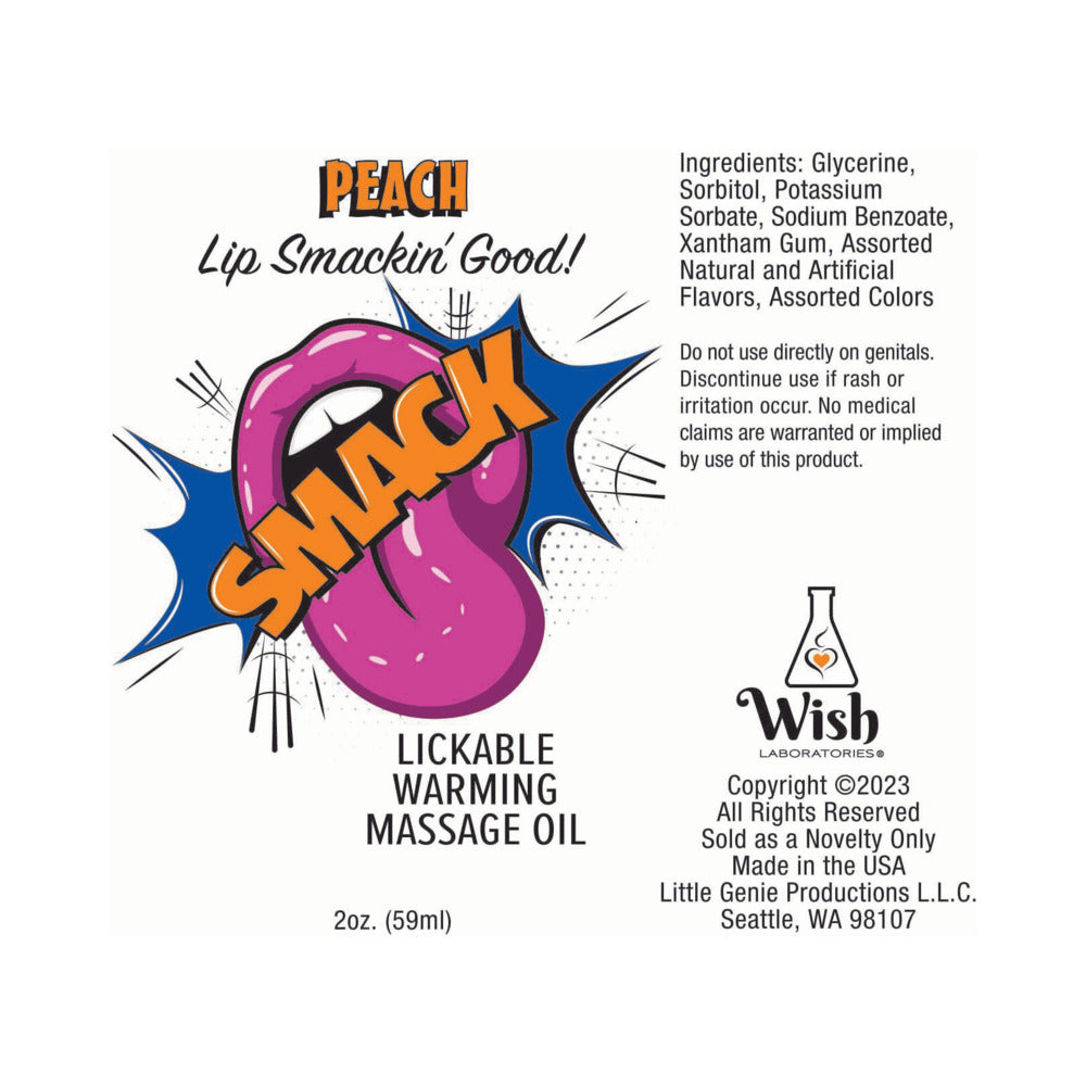 Smack Lickable Massage Oil 3 ml Pouch Peach 36-Piece Display