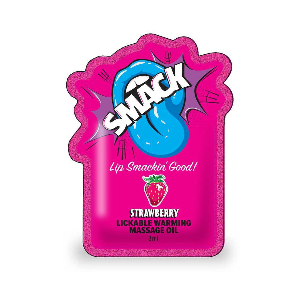 Smack Lickable Massage Oil 3 ml Pouch Strawberry 36-Piece Display