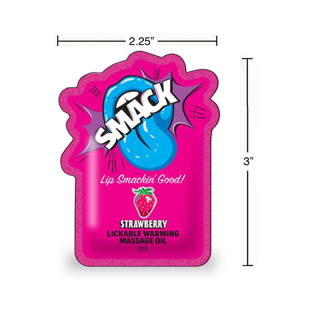 Smack Lickable Massage Oil 3 ml Pouch Strawberry 36-Piece Display