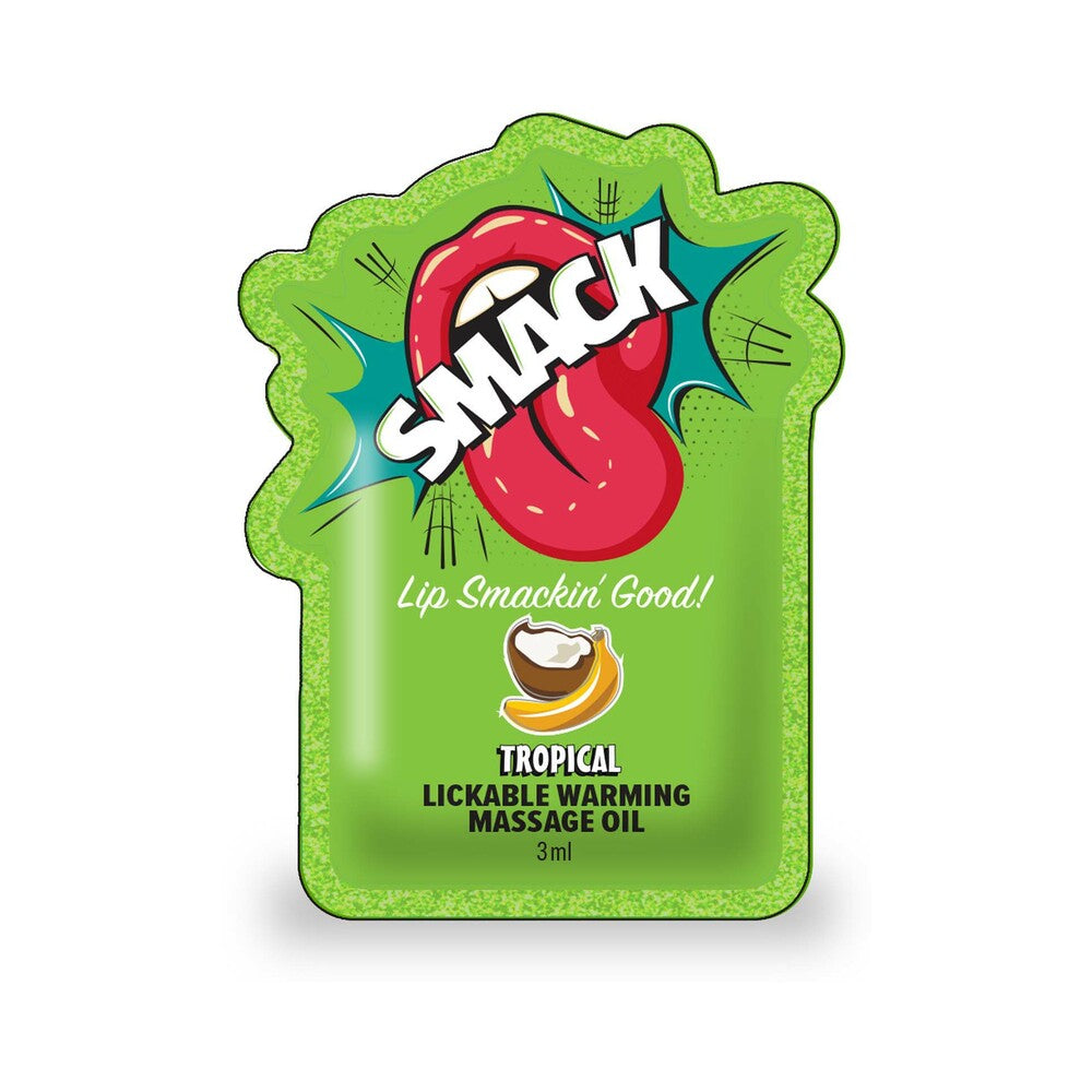 Smack Lickable Massage Oil 3 ml Pouch Tropical 36-Piece Display