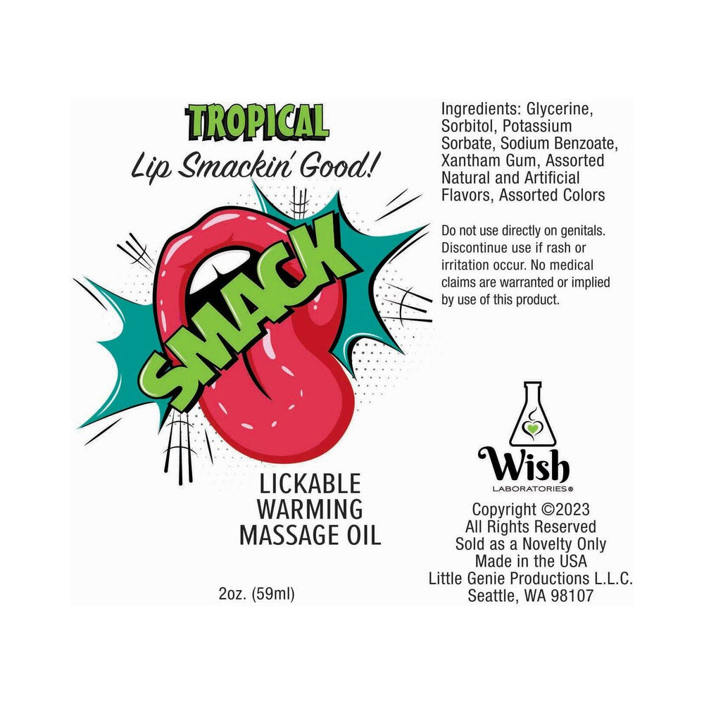 Smack Lickable Massage Oil 3 ml Pouch Tropical 36-Piece Display