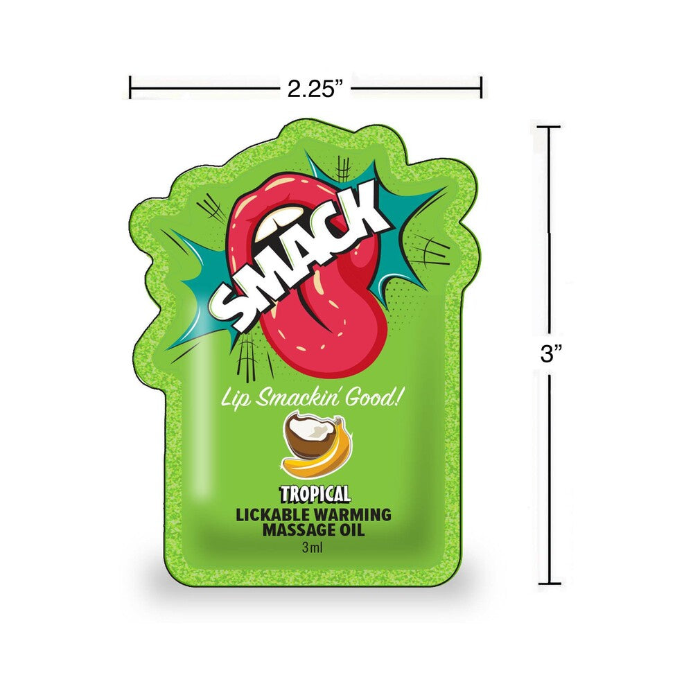 Smack Lickable Massage Oil 3 ml Pouch Tropical 36-Piece Display