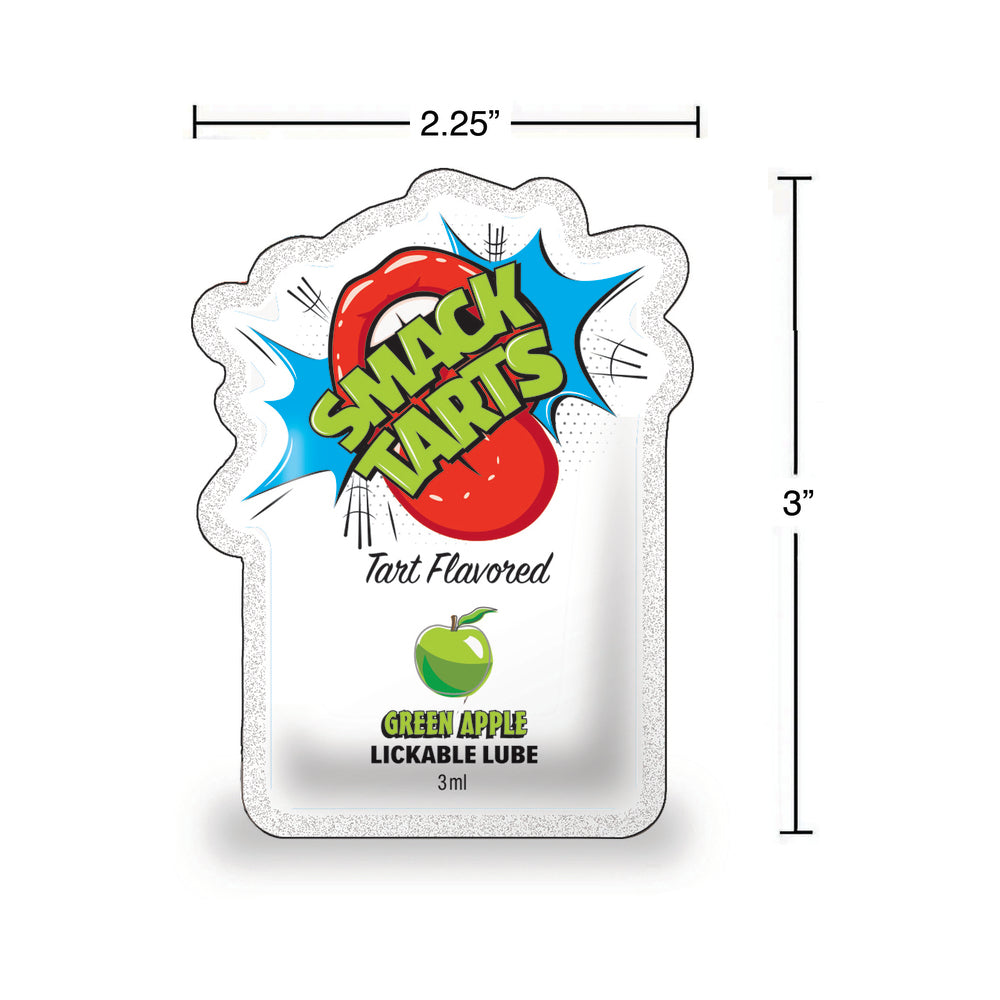 Smack Tarts Lickable Lube Sour Green Apple 3 ml Pouch  36-Piece Display