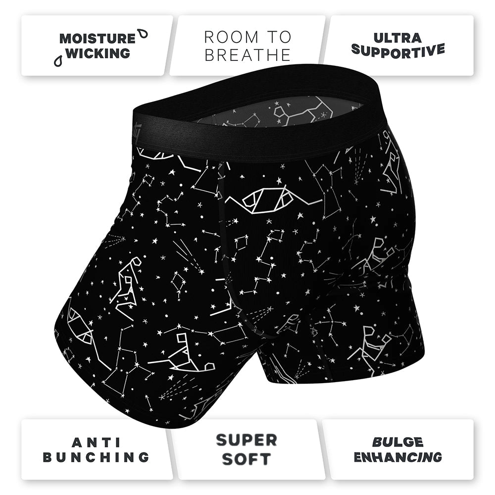 Shinesty The Big Bang Glow-in-the-Dark Constellation Ball Hammock Pouch Underwear with Fly S