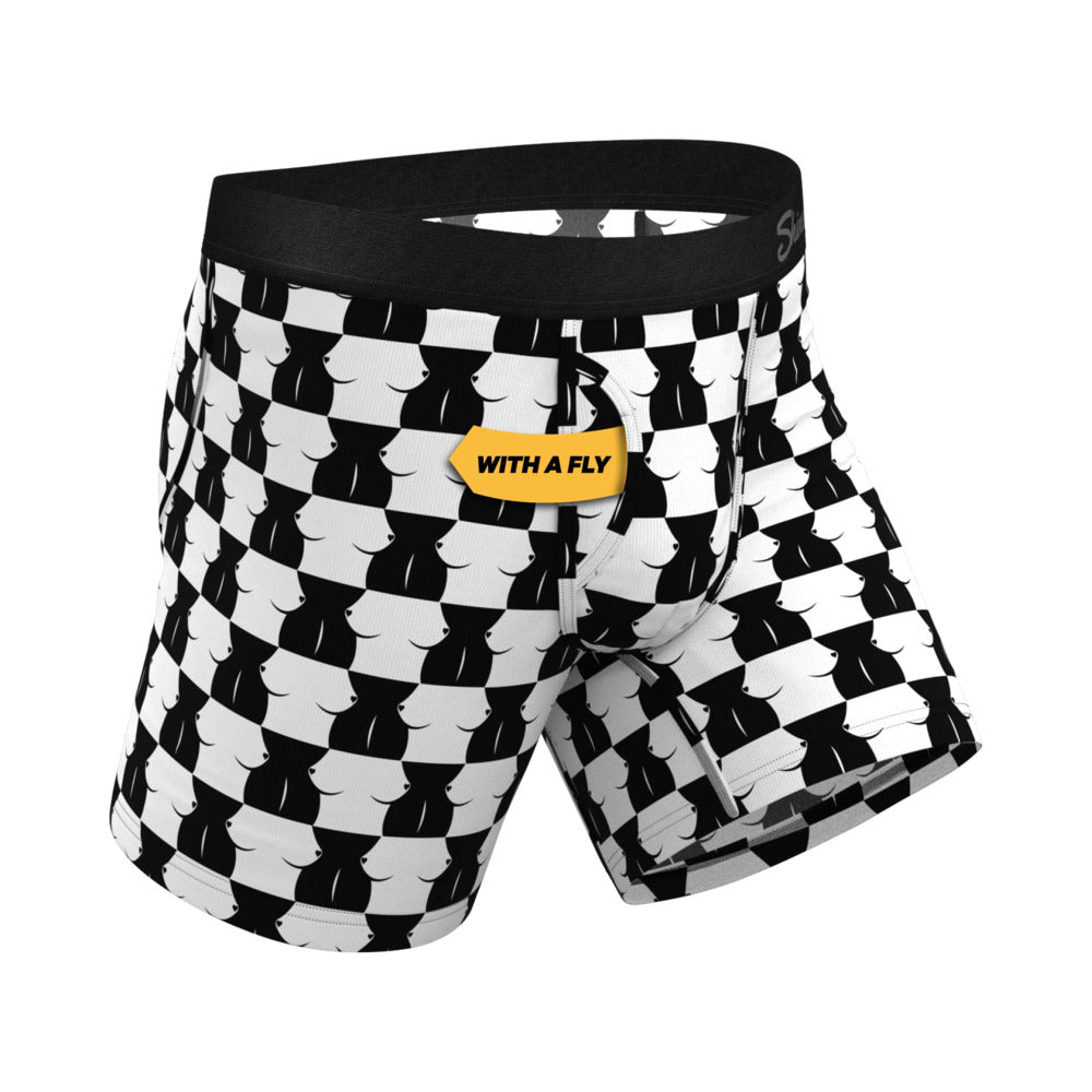 Shinesty The Chest Mate Checkered Ball Hammock Pouch Underwear with Fly S