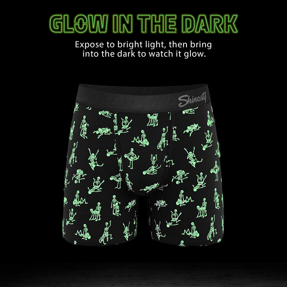 Shinesty The Bare Back Bones Glow-in-the-Dark Skeletons Ball Hammock Pouch Underwear with Fly M