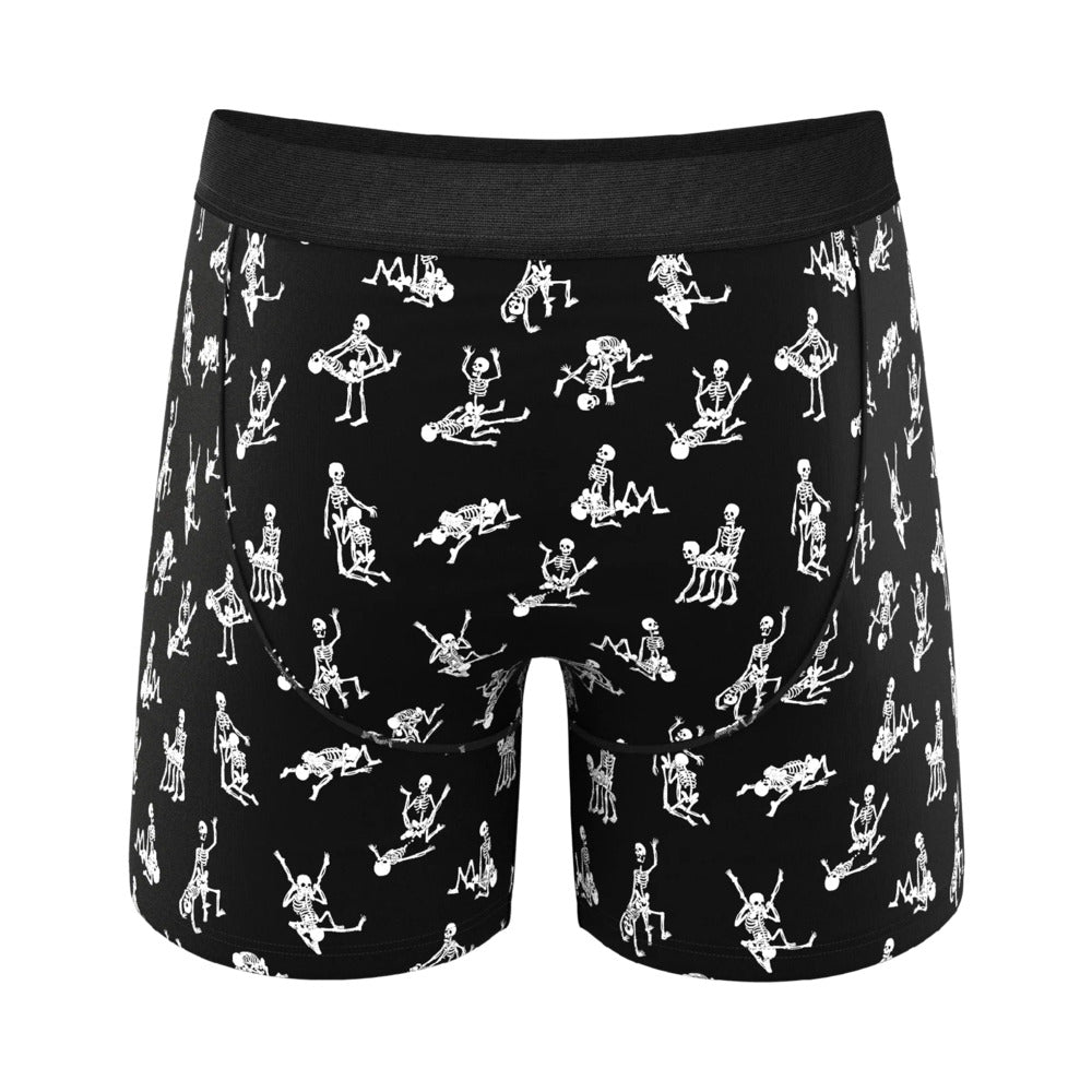 Shinesty The Bare Back Bones Glow-in-the-Dark Skeletons Ball Hammock Pouch Underwear with Fly 2XL