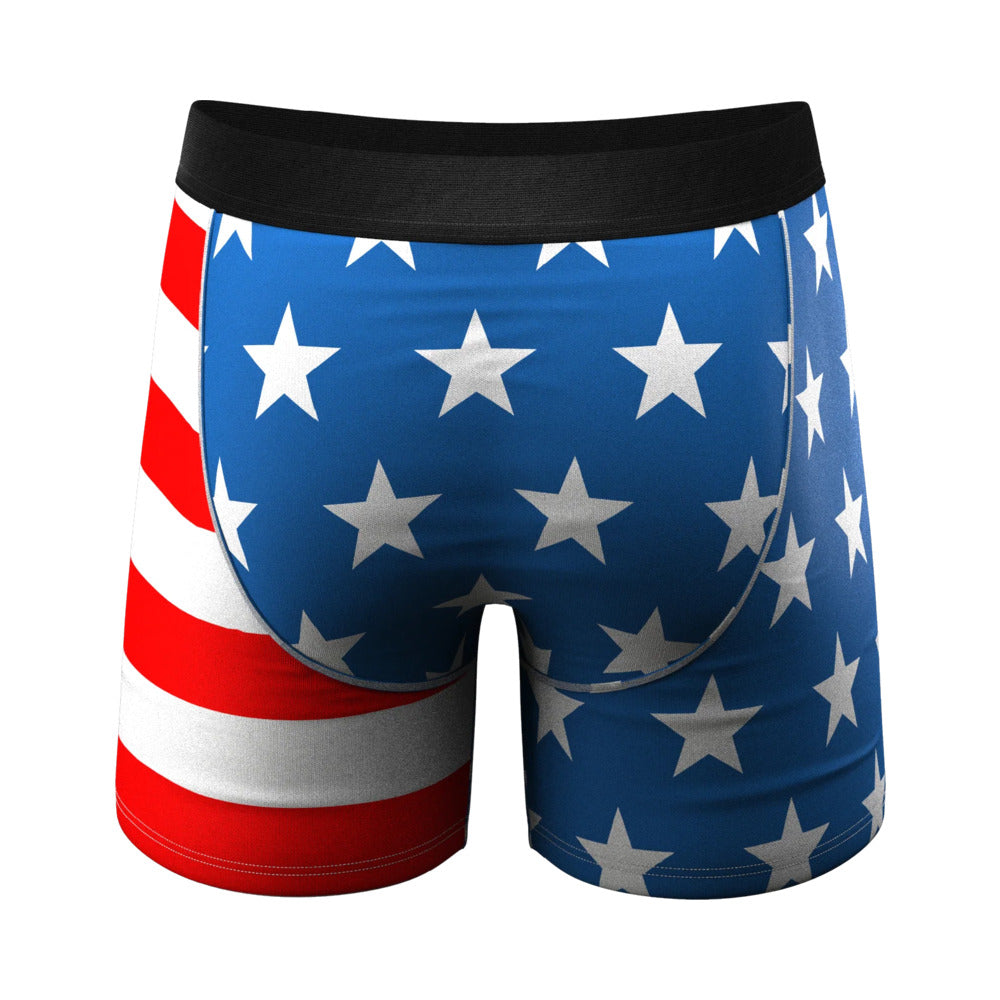 Shinesty The Mascot American Flag Ball Hammock Pouch Underwear with Fly S