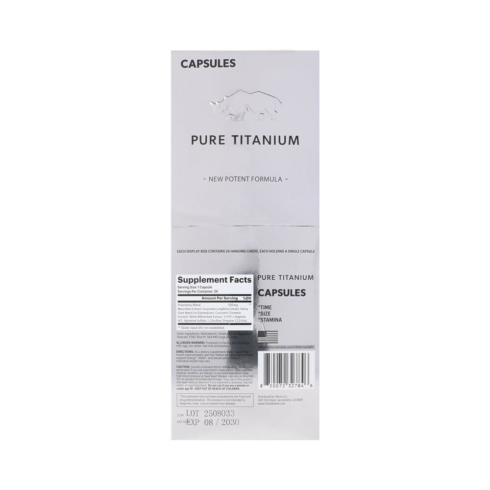 Rhino Pure Titanium Capsules 24-Pack Display