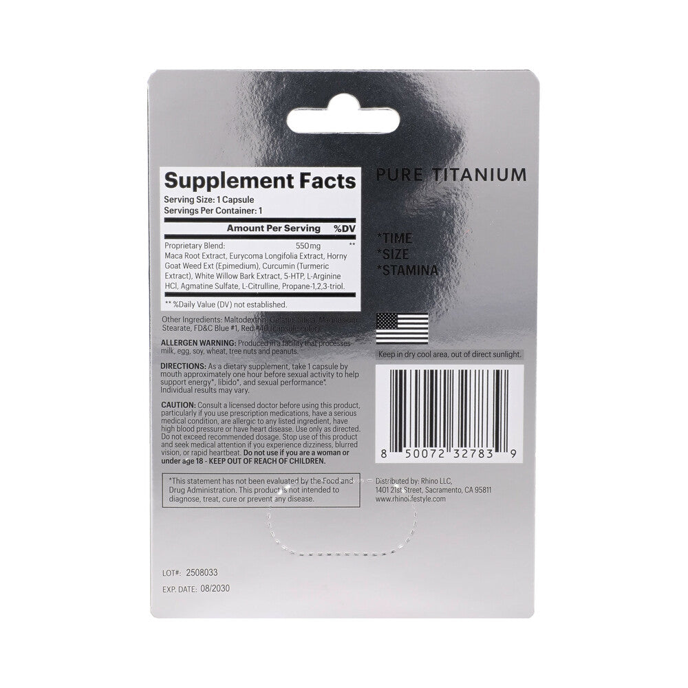 Rhino Pure Titanium Capsules 24-Pack Display