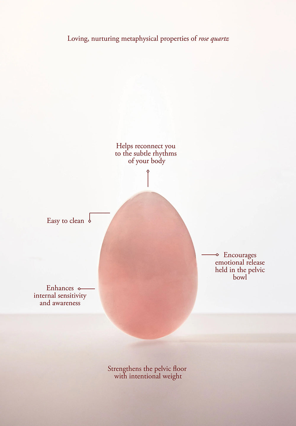Chakrubs Heart Yoni Egg Rose Quartz (non-drilled)