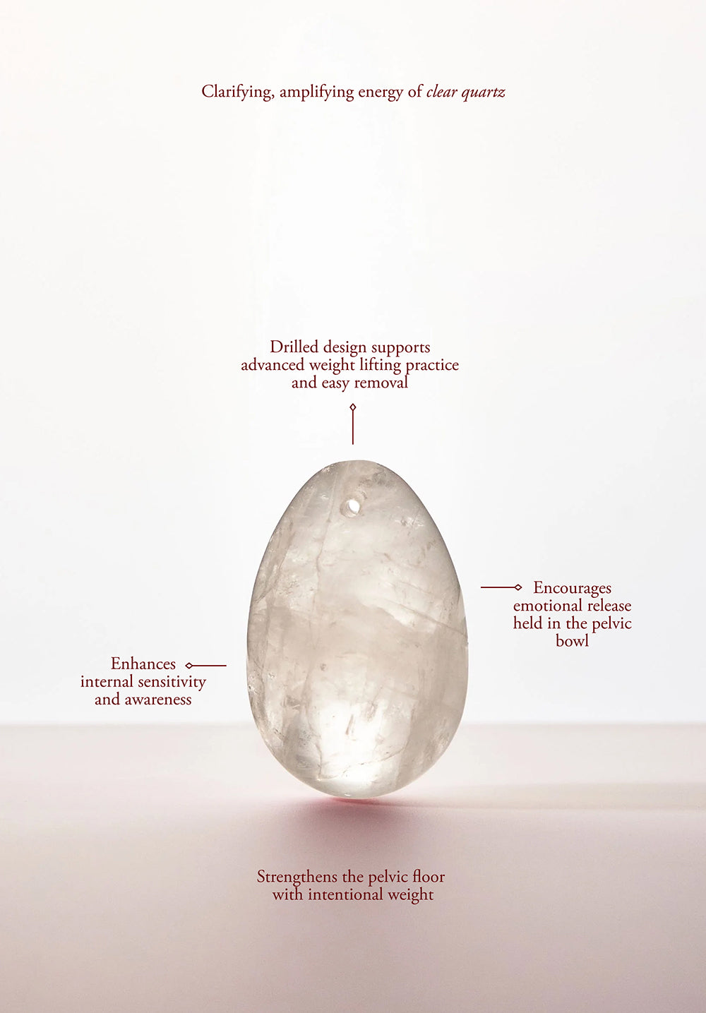 Chakrubs Prism Yoni Egg Clear Quartz (drilled)
