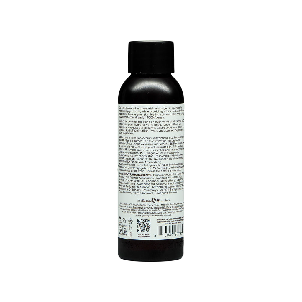 Earthly Body Hemp Seed CBD Relaxing Massage and Body Oil Naked in the Woods 2 oz.