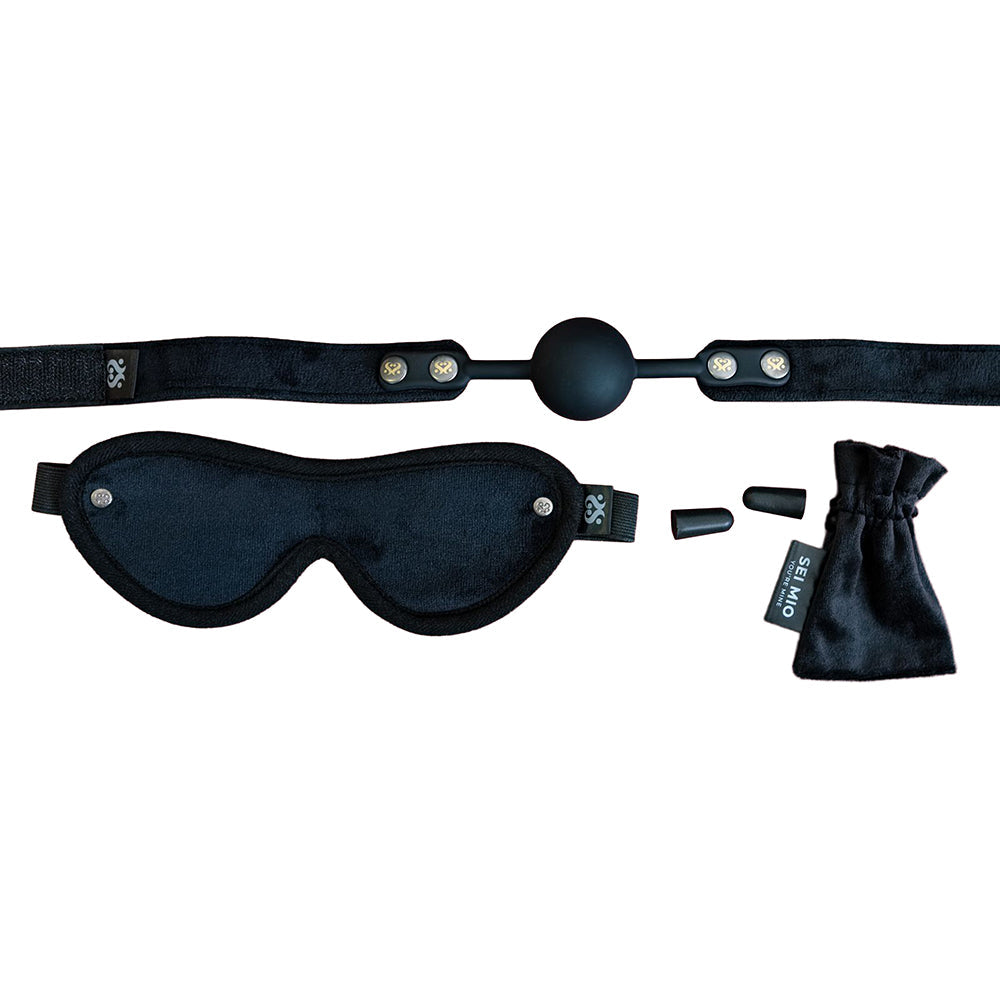 SEI MIO Sensory Surrender Blindfold, Gag and Earplug Kit
