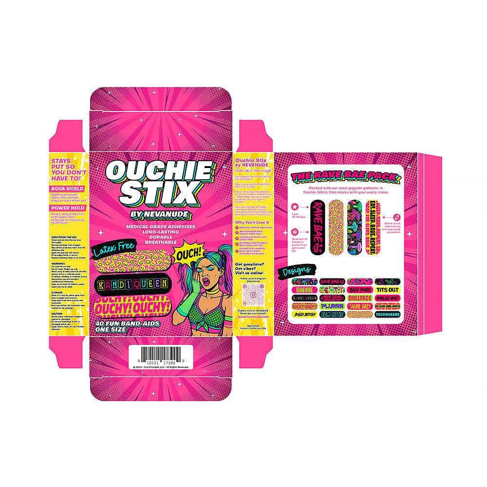Ouchie Stix by Neva Nude Plur Vibes Bandages 40-Pack