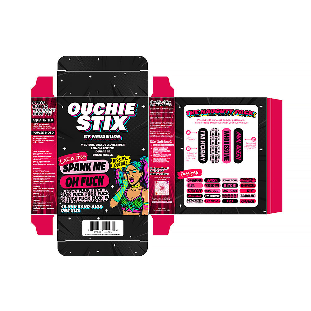 Ouchie Stix by Neva Nude Naughty Naughty XXX Bandages 40-Pack
