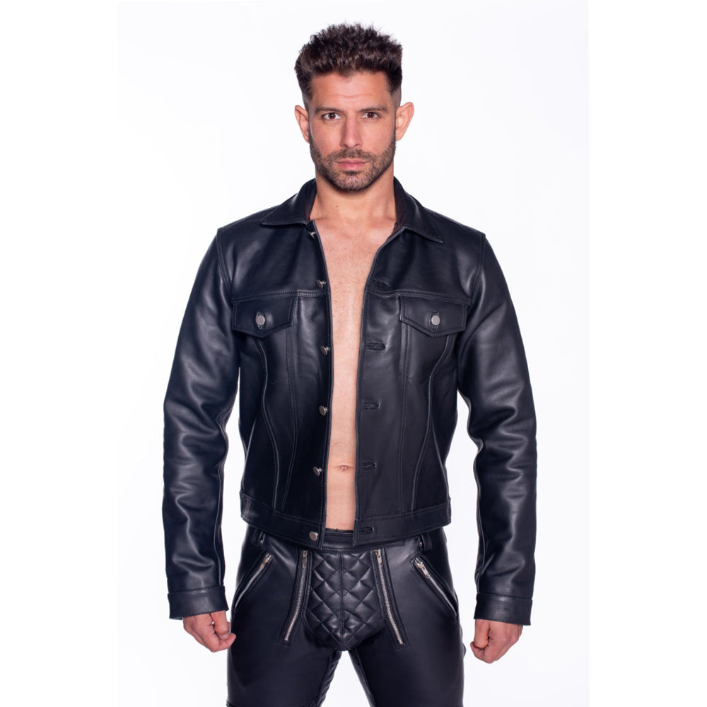 Prowler RED Leather Trucker Jacket XL