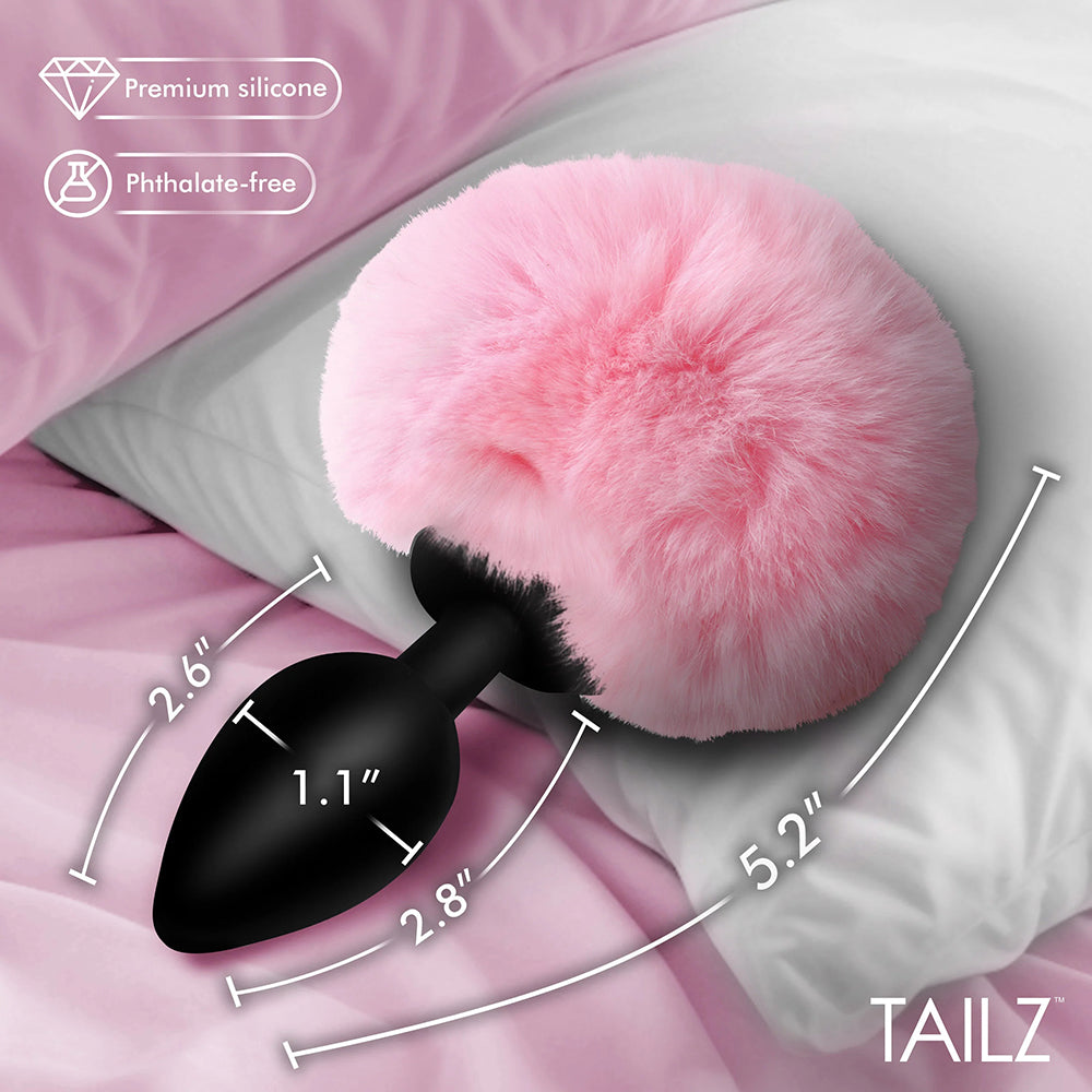 Tailz Fluffy Bunny Tail Silicone Plug Pink