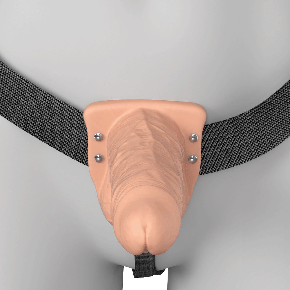 Fantasy X-Tensions Elite Vibrating Hollow Silicone Strap-On 6 in. Light