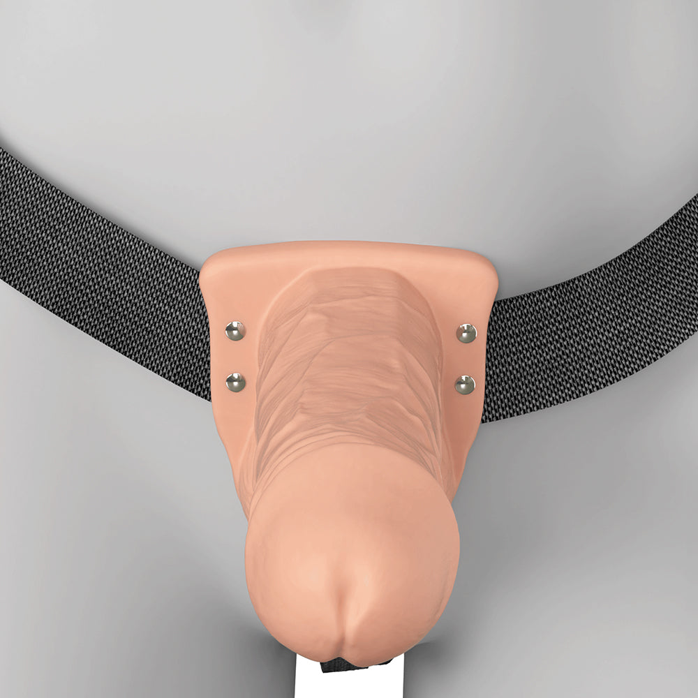Fantasy X-Tensions Elite Vibrating Hollow Silicone Strap-On 7 in. Light