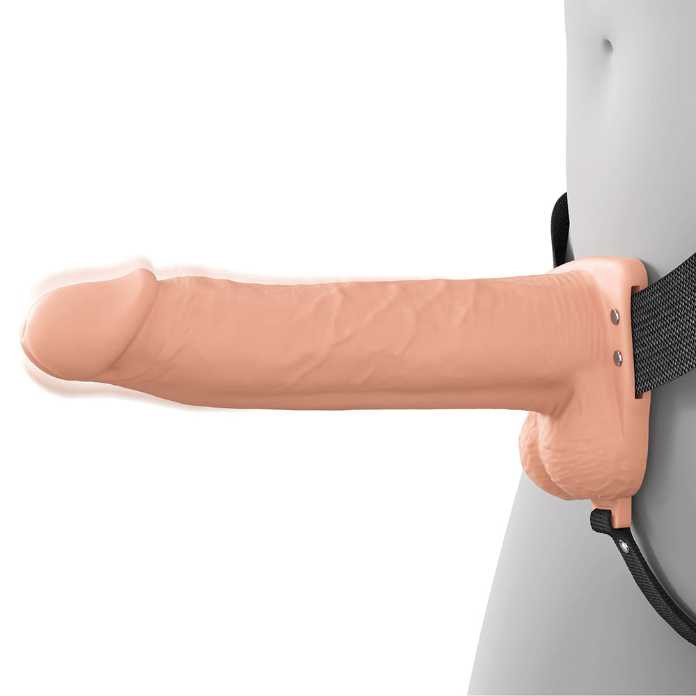 Fantasy X-Tensions Elite Vibrating Hollow Silicone Strap-On 8 in. Light
