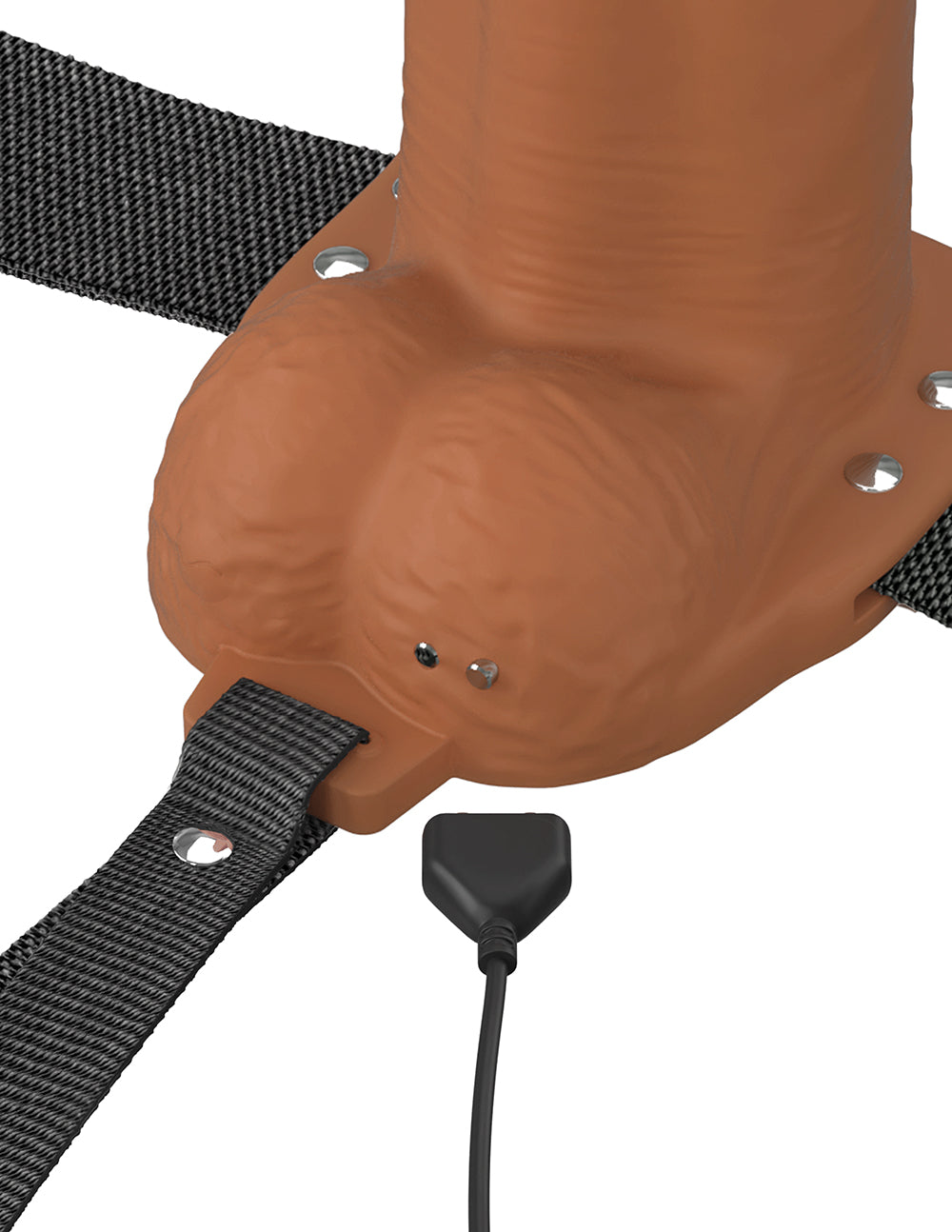 Fantasy X-Tensions Elite Vibrating Hollow Silicone Strap-On 8 in. Brown