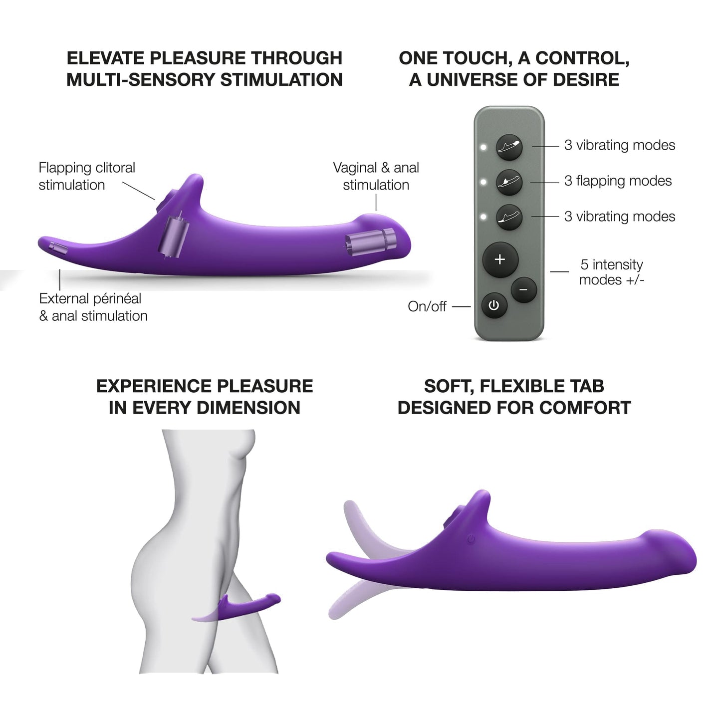 Strap-On-Me Multi Orgasm Dildo Medium Purple