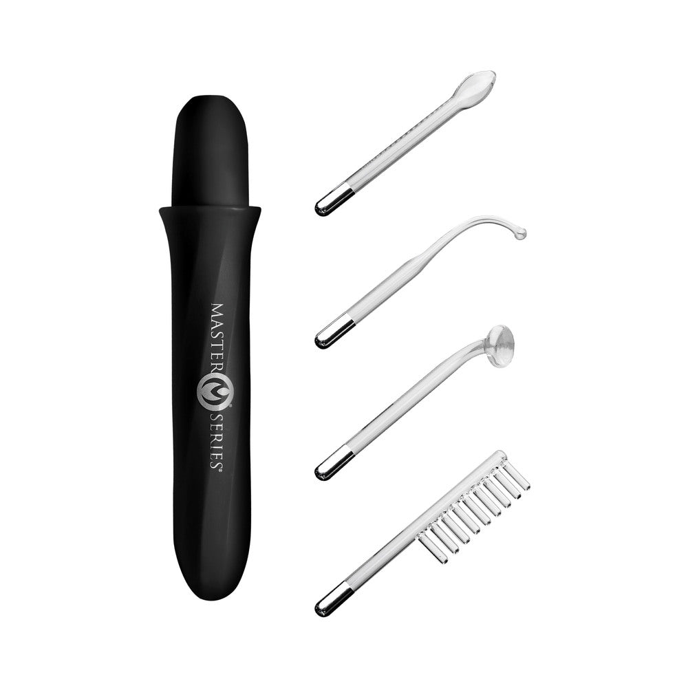 Master Series Elektrawand Rechargeable E-Stim Wand with Attachments Black