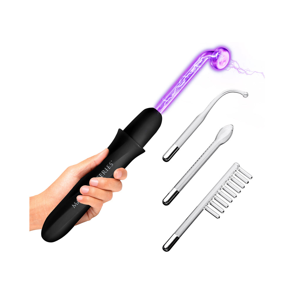 Master Series Elektrawand Rechargeable E-Stim Wand with Attachments Black