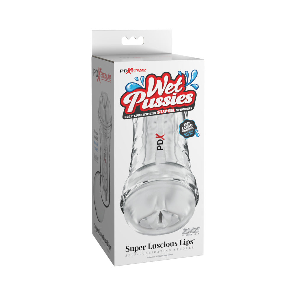 PDX Extreme Wet Pussies Super Luscious Lips Self-Lubricating Stroker Frosted