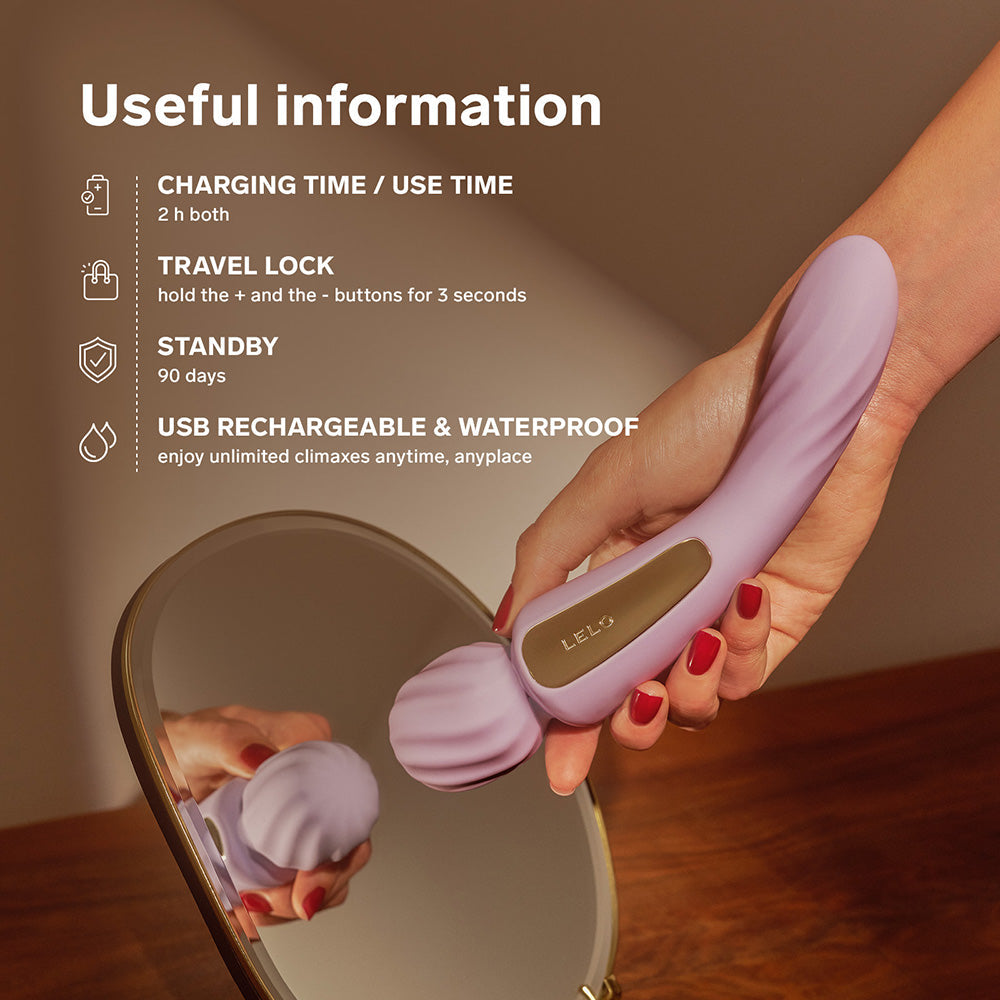 LELO SWITCH Double-Sided Wand Vibrator Soft Pink