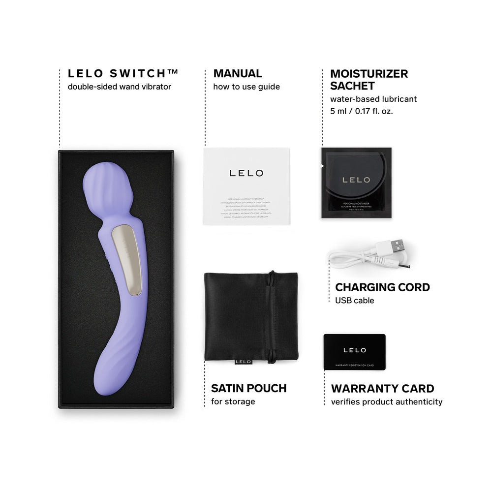 LELO SWITCH Double-Sided Wand Vibrator Lilac