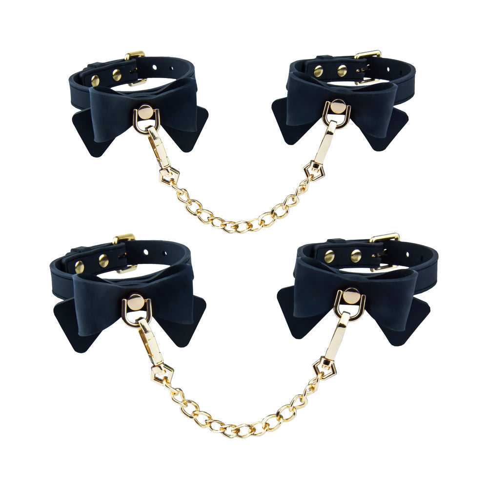 Temptasia Ardor Wrist & Ankle Restraints Black with Bow