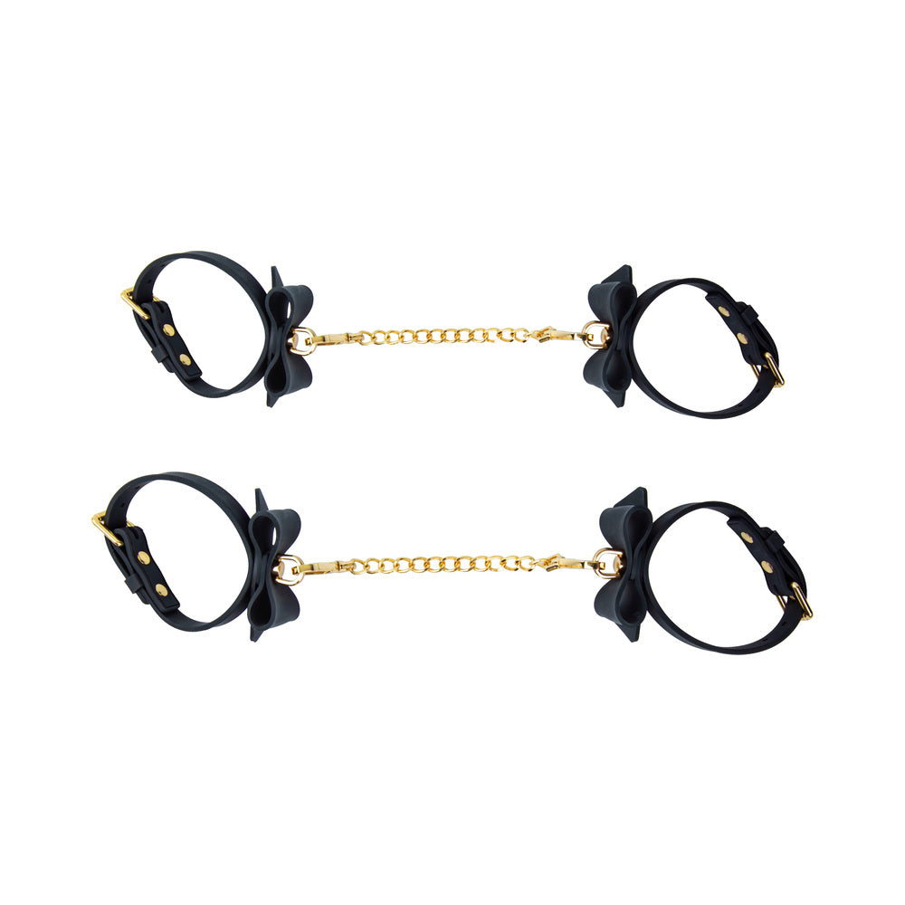 Temptasia Ardor Wrist & Ankle Restraints Black with Bow
