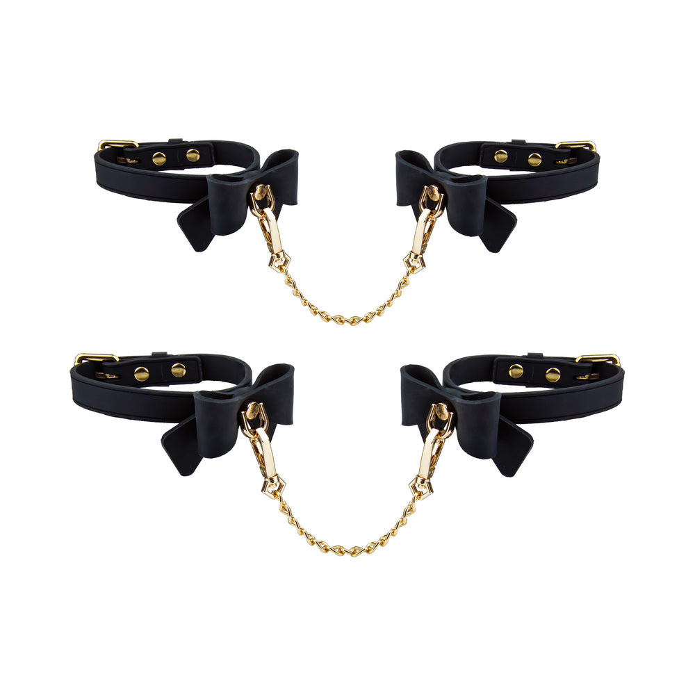 Temptasia Ardor Wrist & Ankle Restraints Black with Bow