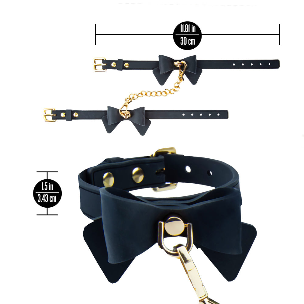 Temptasia Ardor Wrist & Ankle Restraints Black with Bow