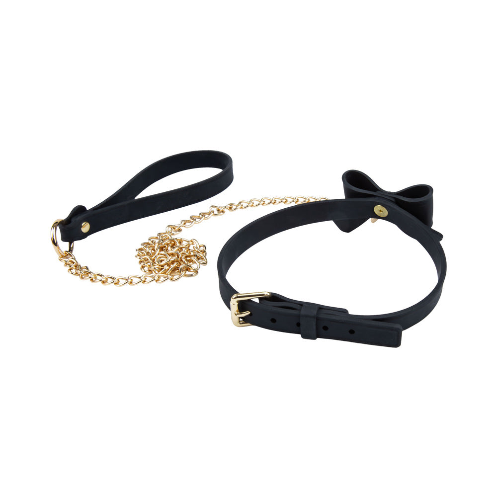 Temptasia Ardor Collar & Leash Black with Bow
