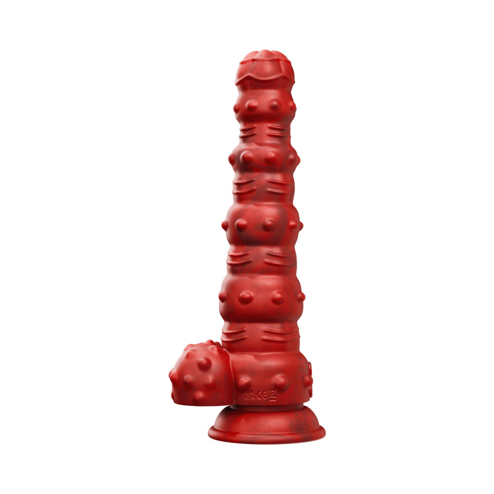 Tentra Rengol Studded Demon Thrusting Dildo Red