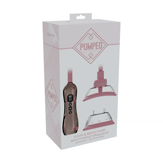 PUMPED Automatic Rechargeable Vulva & Breast Pump with Tongue Stimulator Rose Gold