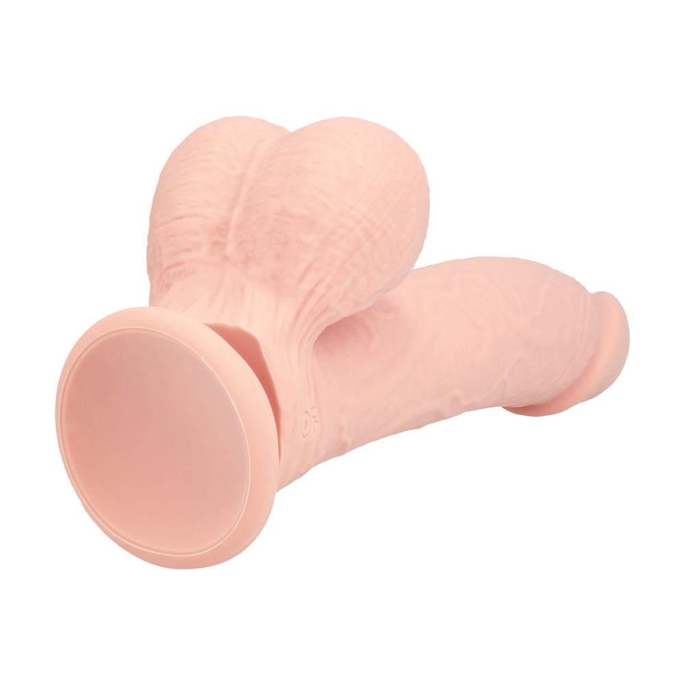Realrock Realistic Dual Density Vibrating Silicone Dildo with Weighted Balls 6 in. Beige